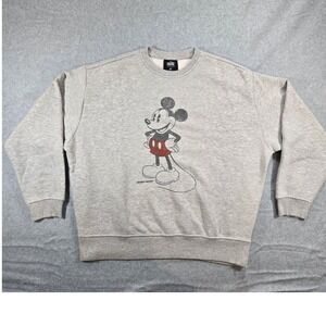 Disney Mickey Mouse Primark Sweatshirt Mens Medium Gray Vintage Graphic Pullover